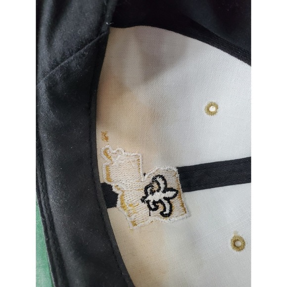 Vtg New Orleans Saints Snapback Hat Cap Onesize Black Gold NFL Eastport READ - Picture 7 of 15